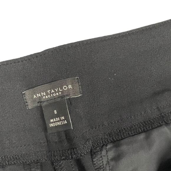 Ann Taylor Factory Pants Black Ankle Button Zip Fly Women's 8 Crop Trouser - Picture 3 of 11